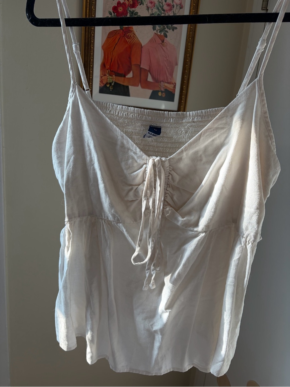 Old Navy Cream Tie-Front Summer top